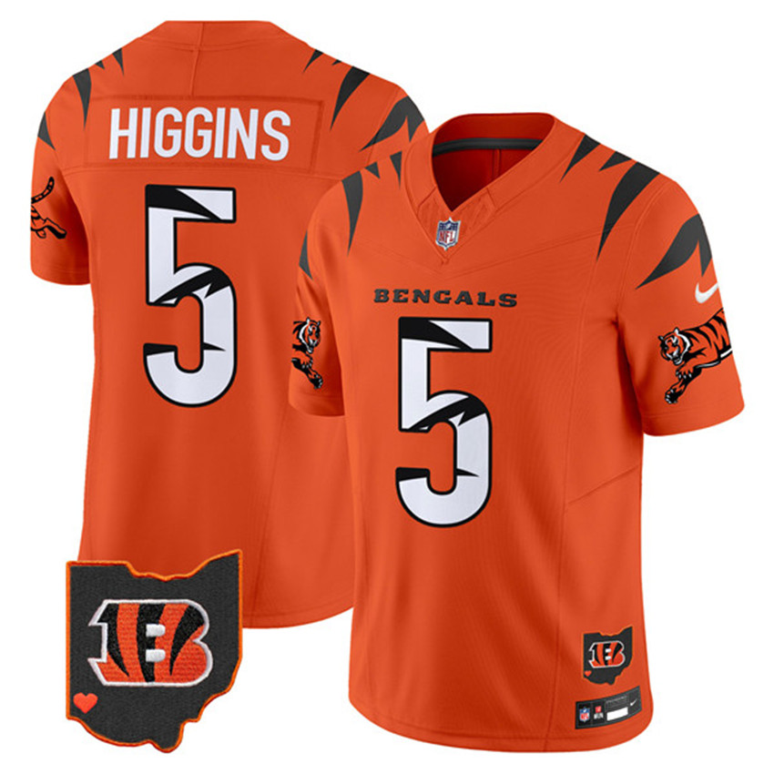 Men's Orange Cincinnati Bengals #5 Tee Higgins F.U.S.E. Special Vapor Untouchable Limited Stitched Football Jersey